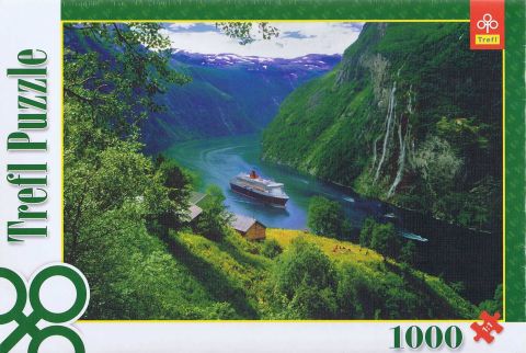 The Seven Sisters Waterfall, Geirangerfjord, Norway - 1000 brikker (1)